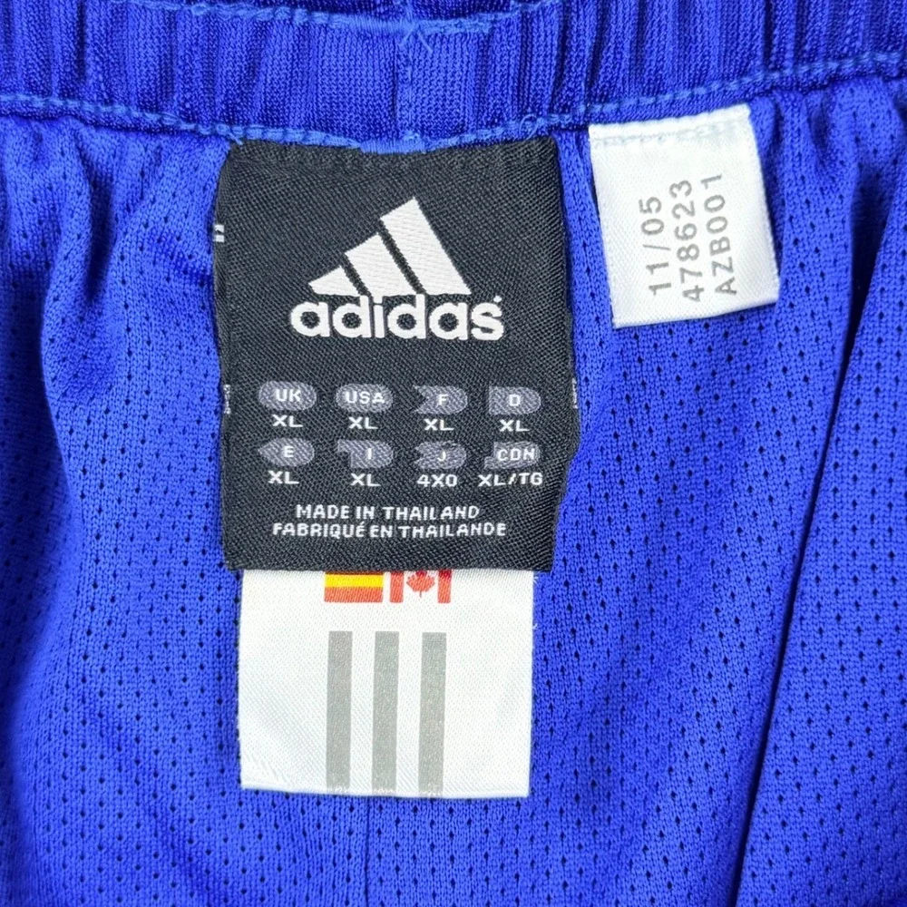 Adidas‎ Basketball Dazzle Sparkle Shorts Men XL Long Blue Yellow Striped VTG 10